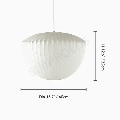 Modern ribbed white led pendant lamp – dining room geometric light