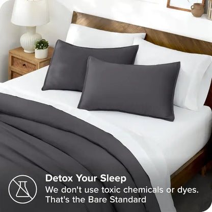 Blue satin silky cooling duvet cover set bedroom bedding