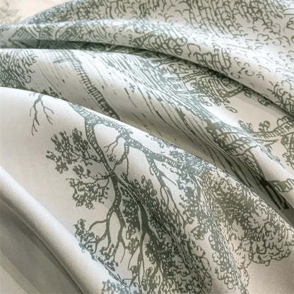 Toile blue & white eucalyptus fiber duvet cover bedroom set