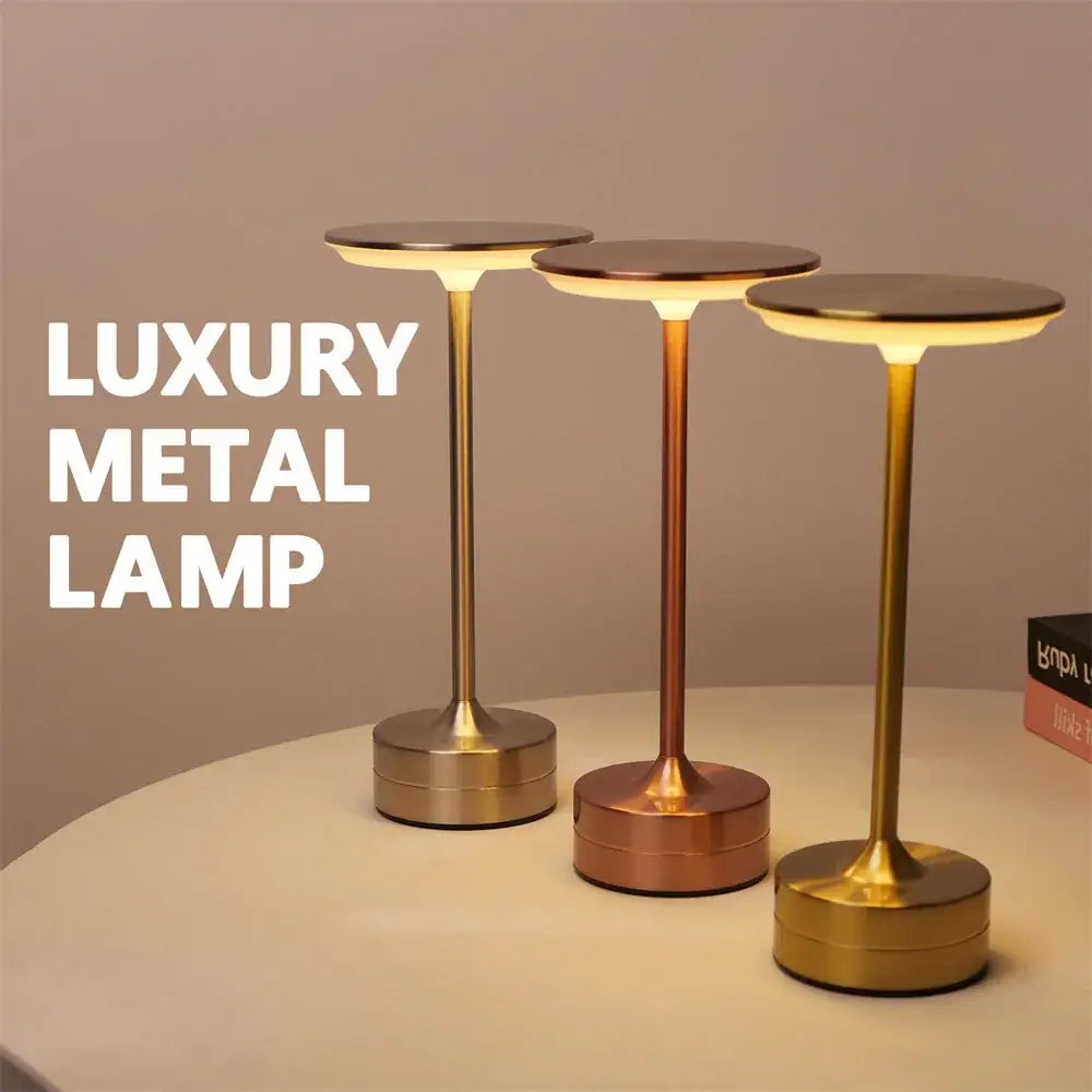 Retro metallic simple charging led desk lamp for restaurant or bedroom