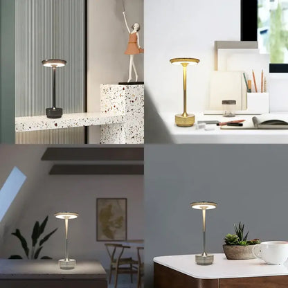 Retro metallic simple charging led desk lamp for restaurant or bedroom