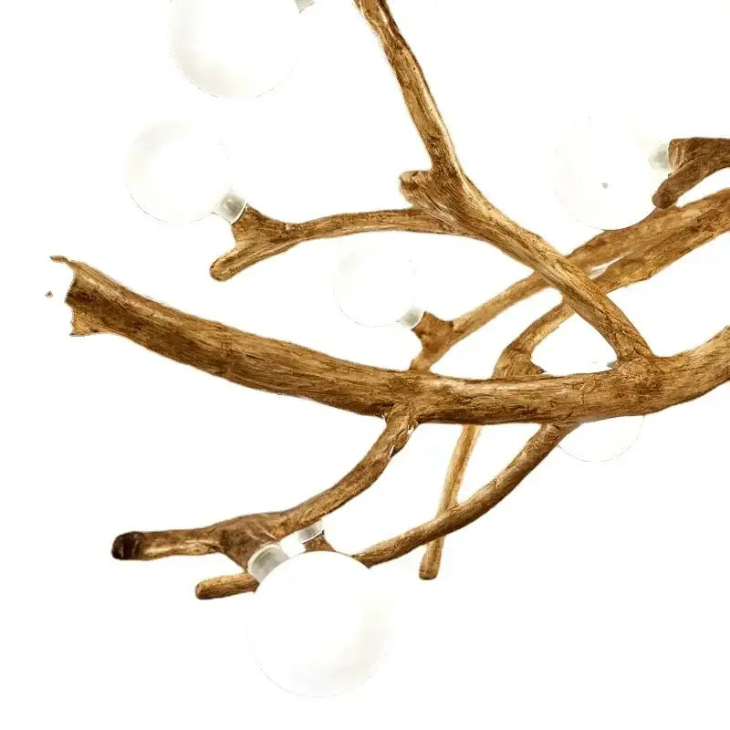 Golden iron tree branch bubble chandelier for dining room