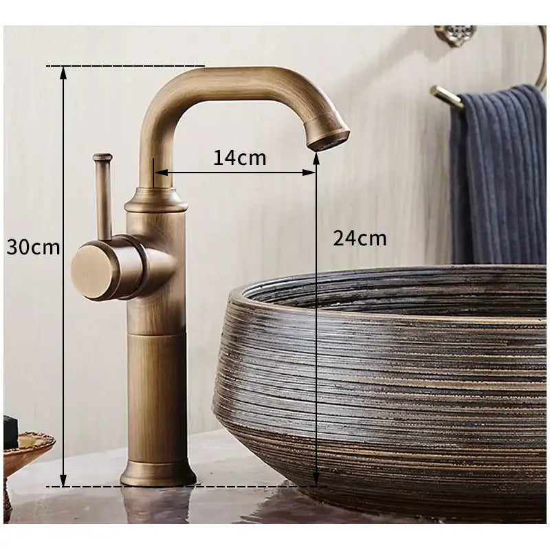 Antique brass single handle bathroom faucet – bathroom fixture