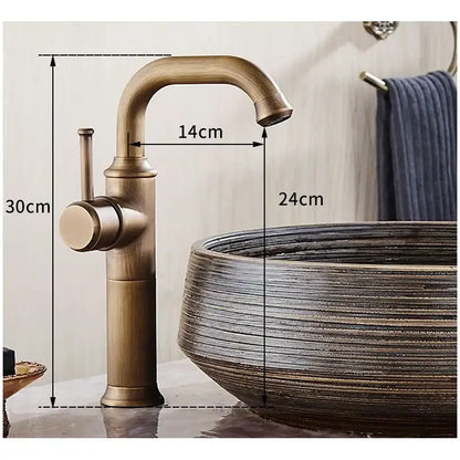 Antique brass single handle bathroom faucet – bathroom fixture