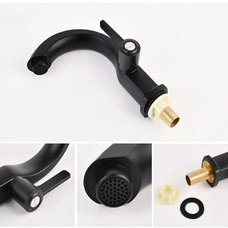 Modern chrome & matte black single lever water purifier kitchen faucet