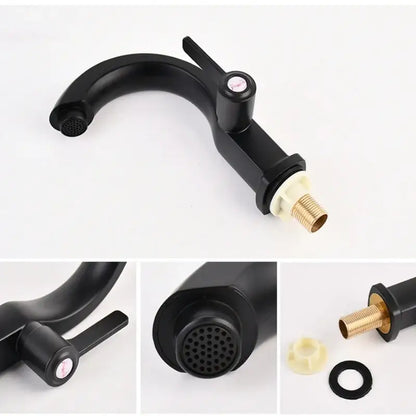 Modern chrome & matte black single lever water purifier kitchen faucet