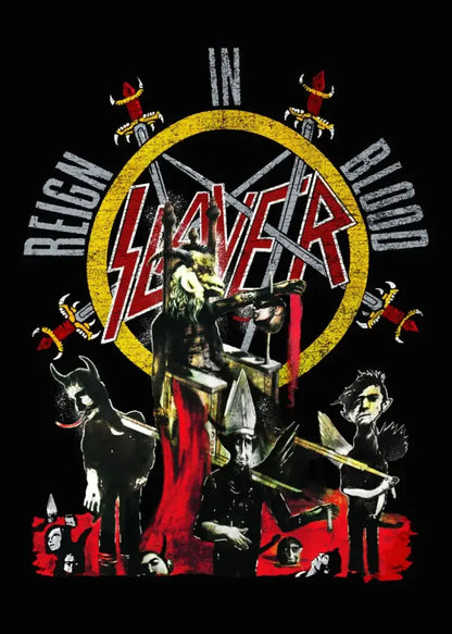 Slayer heavy metal black & red canvas posters bedroom wall art
