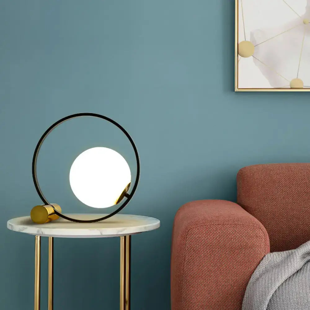Modern black and gold ball night light bedroom table lamp