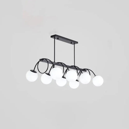 Modern black 5 globe glass chandelier dining room light 110v-120v