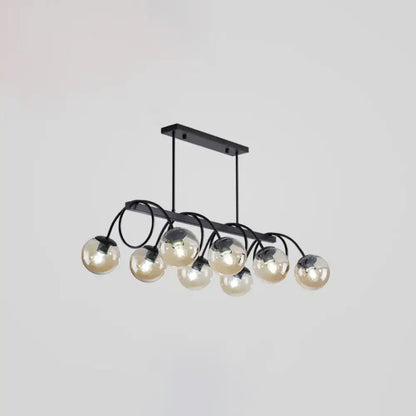 Modern black 5 globe glass chandelier dining room light 110v-120v