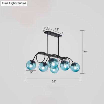 Modern black 5 globe glass chandelier dining room light 110v-120v