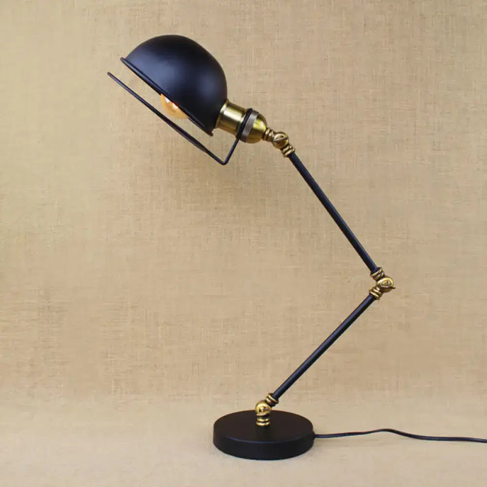 Modern black and brass dome led table light bedroom desk lamp