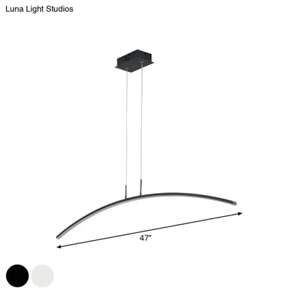 Modern white arch island led pendant light for dining room