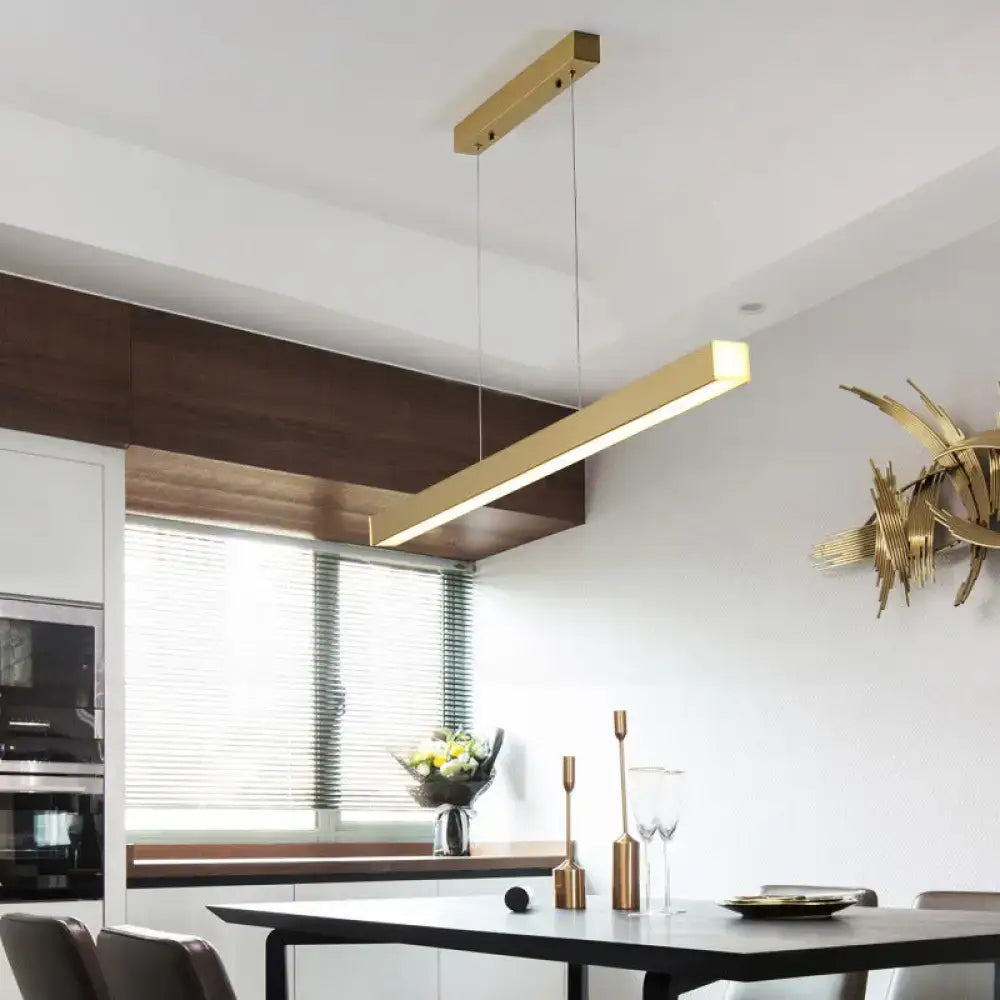 Modern gold pole shaped led suspension lighting dining room pendant