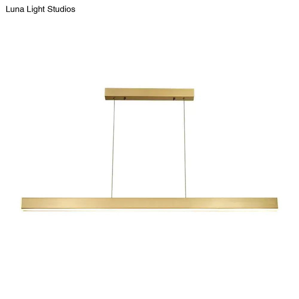 Modern gold pole shaped led suspension lighting dining room pendant