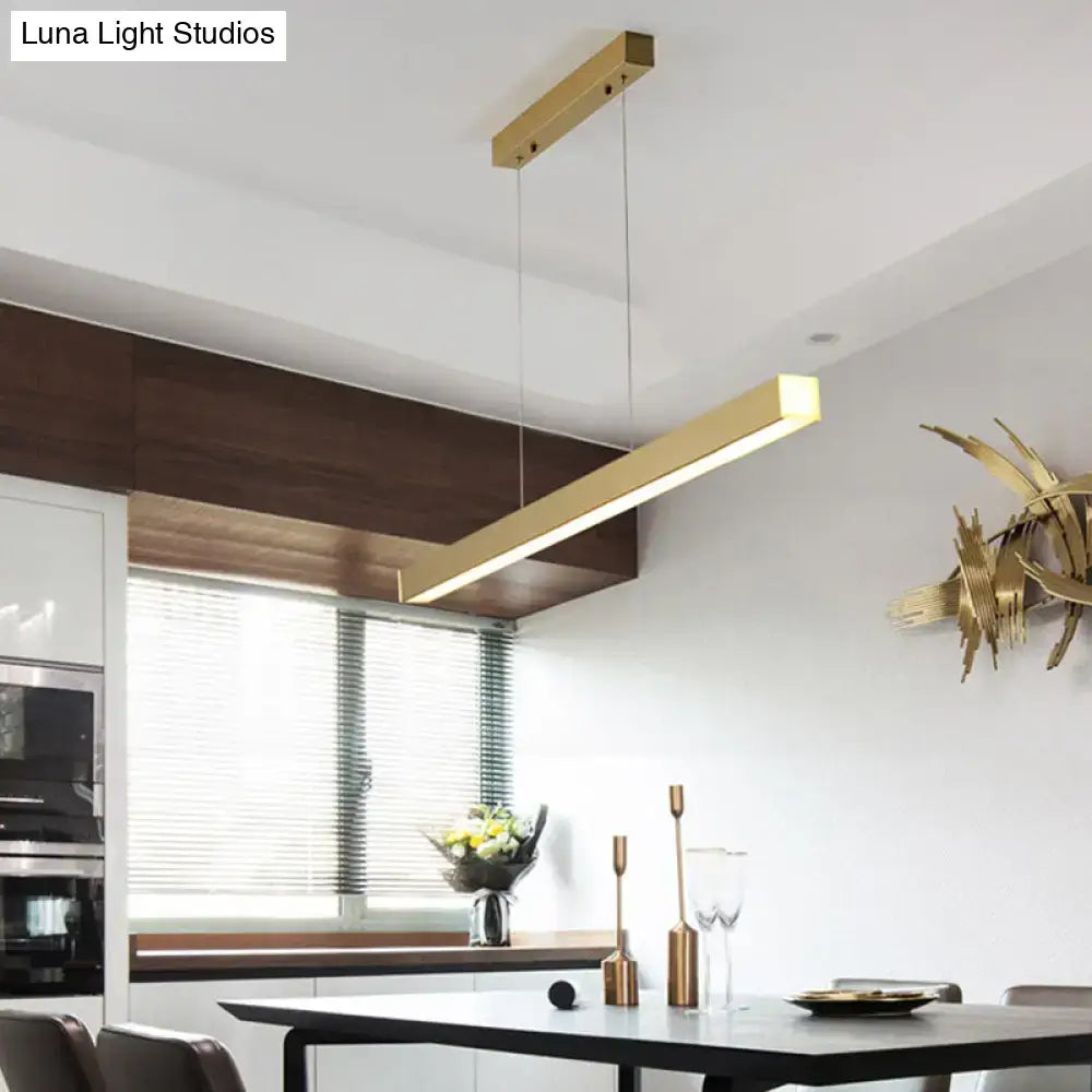 Modern gold pole shaped led suspension lighting dining room pendant
