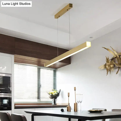 Modern gold pole shaped led suspension lighting dining room pendant