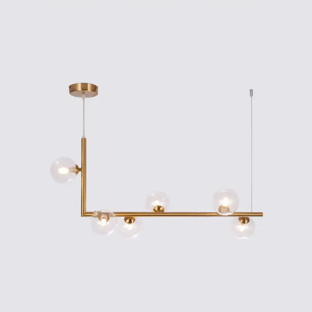 Modern black metal 5 light sleek glass pendant dining room chandelier