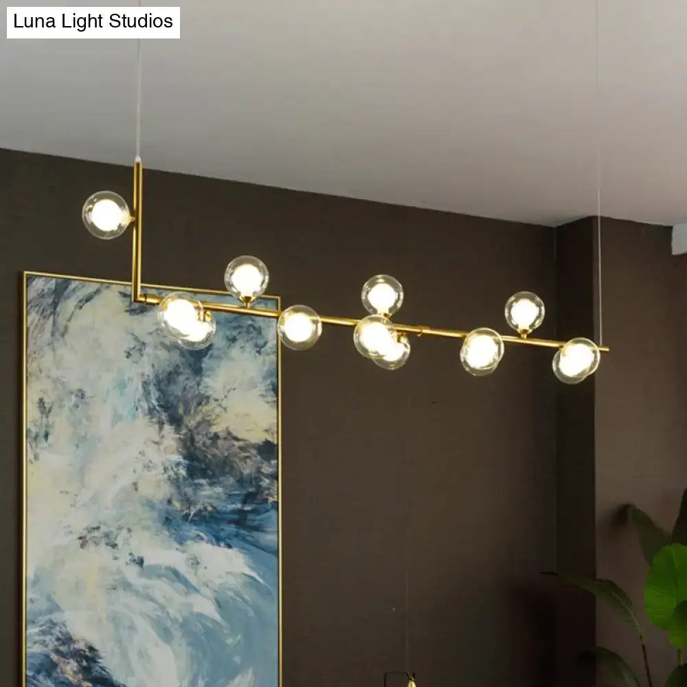 Modern black metal 5 light sleek glass pendant dining room chandelier