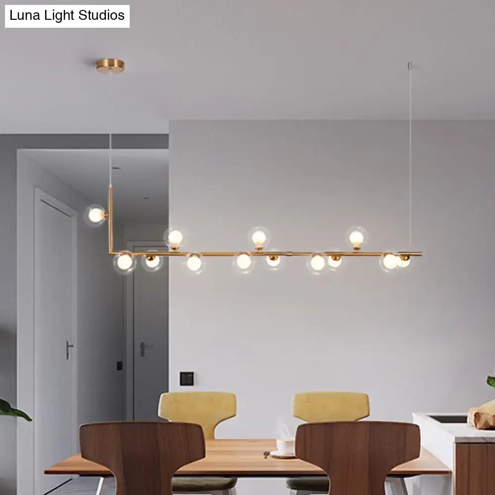 Modern black metal 5 light sleek glass pendant dining room chandelier