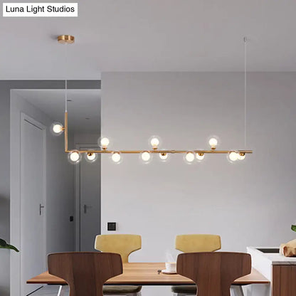 Modern black metal 5 light sleek glass pendant dining room chandelier