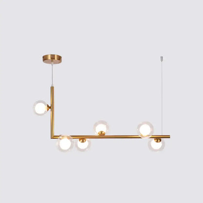 Modern black metal 5 light sleek glass pendant dining room chandelier