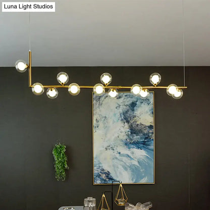 Modern black metal 5 light sleek glass pendant dining room chandelier