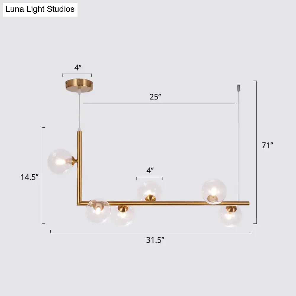Modern black metal 5 light sleek glass pendant dining room chandelier