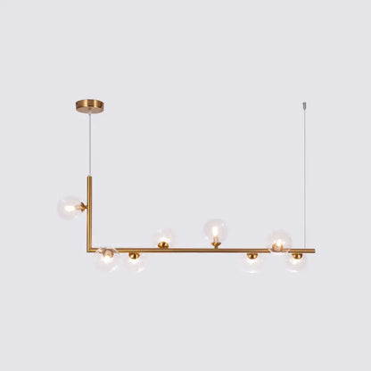 Modern black metal 5 light sleek glass pendant dining room chandelier