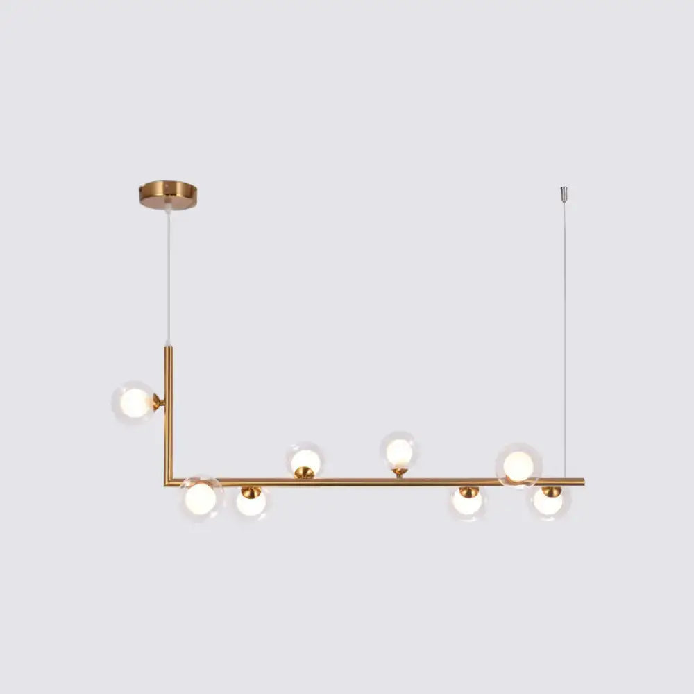 Modern black metal 5 light sleek glass pendant dining room chandelier