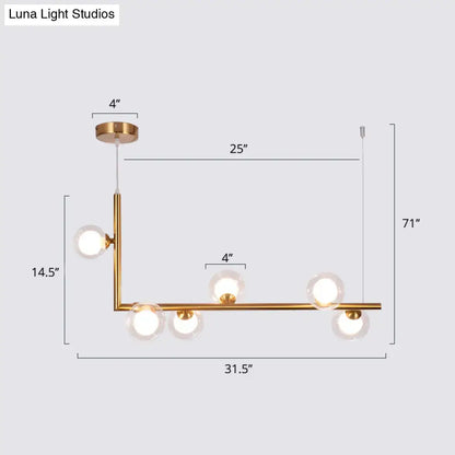 Modern black metal 5 light sleek glass pendant dining room chandelier
