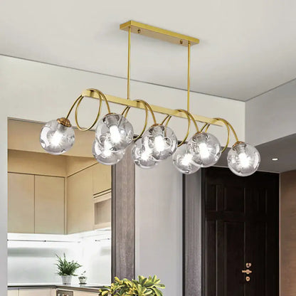 Modern gold finish spiral island light dining room chandelier