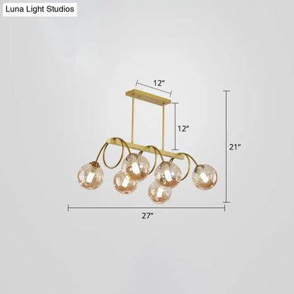 Modern gold finish spiral island light dining room chandelier