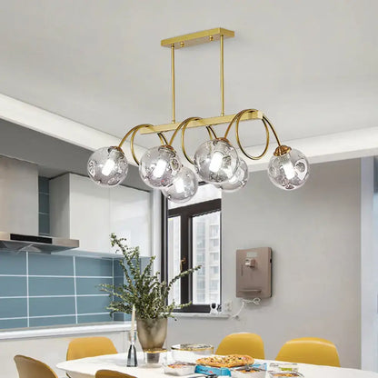 Modern gold finish spiral island light dining room chandelier