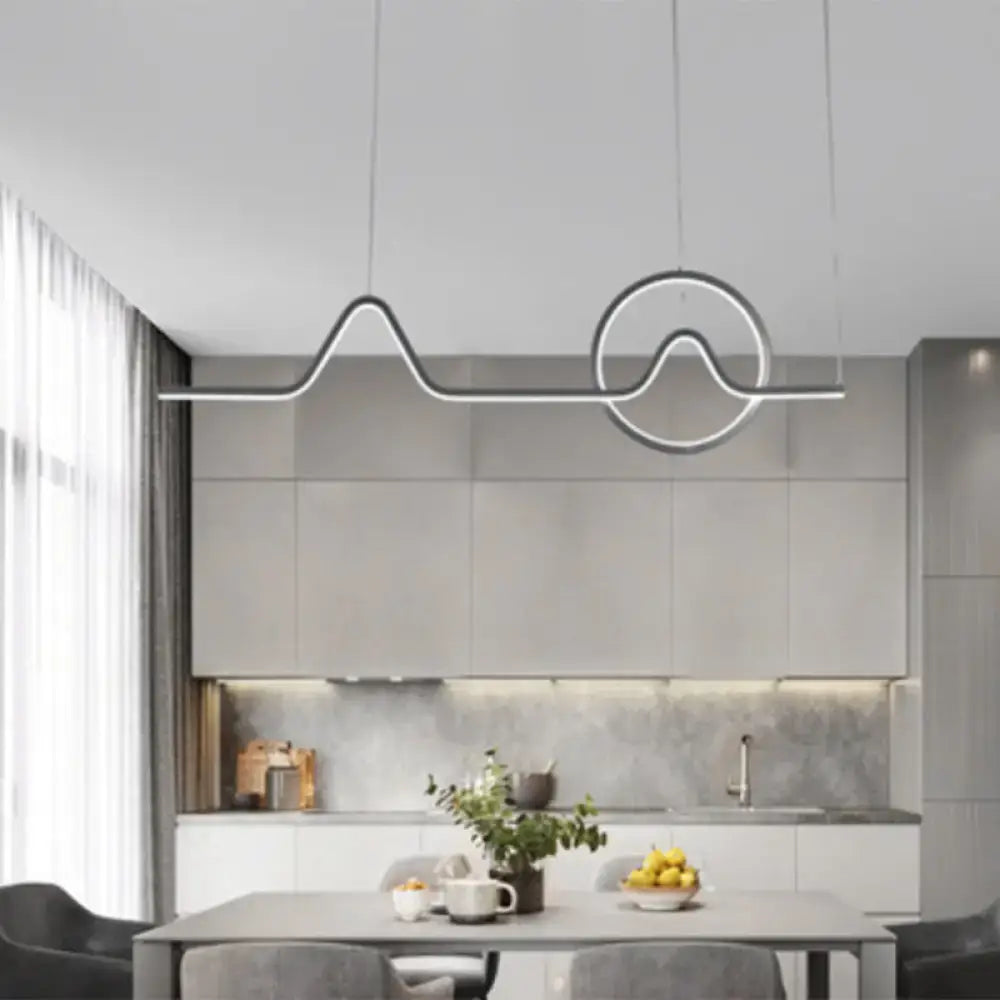 Modern gold minimalist island light fixture for living room