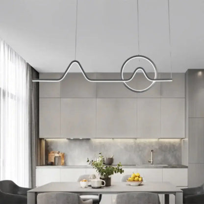 Modern gold minimalist island light fixture for living room