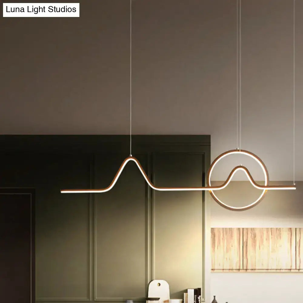 Modern gold minimalist island light fixture for living room