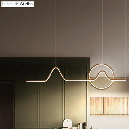 Modern gold minimalist island light fixture for living room