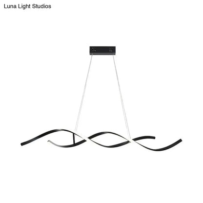Modern black & white led wave pendant – dining room aluminium simplicity