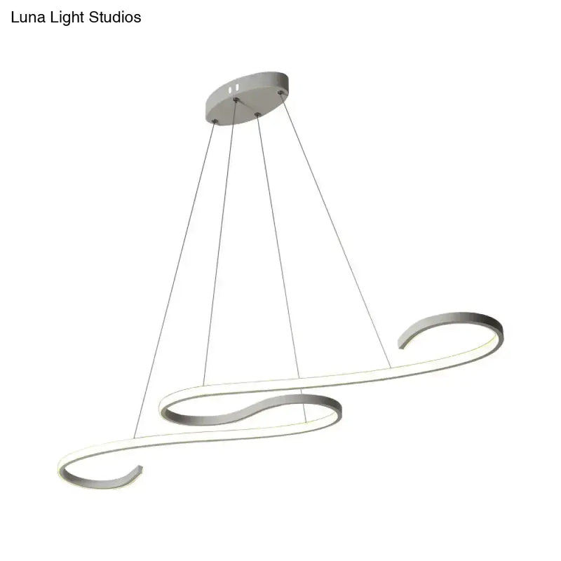Modern silver led twin ring pendant light dining room 110v-120v