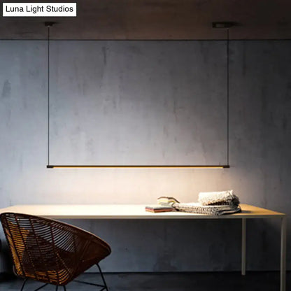 Modern black linear led island lamp kitchen pendant light