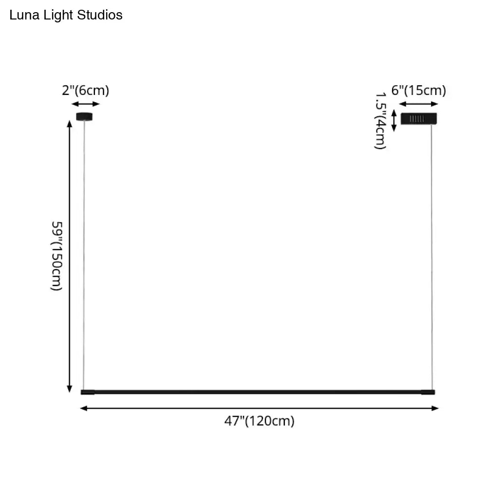 Modern black linear led island lamp kitchen pendant light