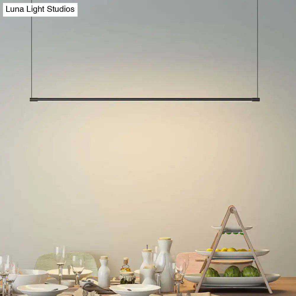Modern black linear led island lamp kitchen pendant light