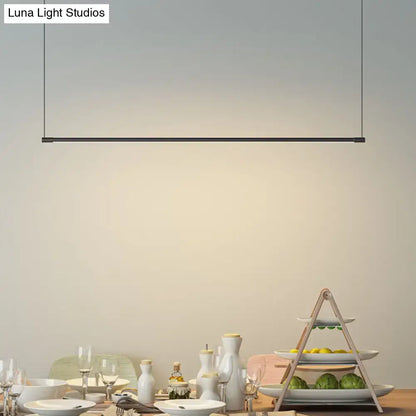 Modern black linear led island lamp kitchen pendant light