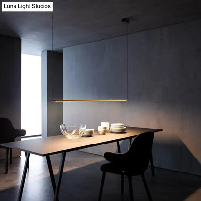 Modern black linear led island lamp kitchen pendant light