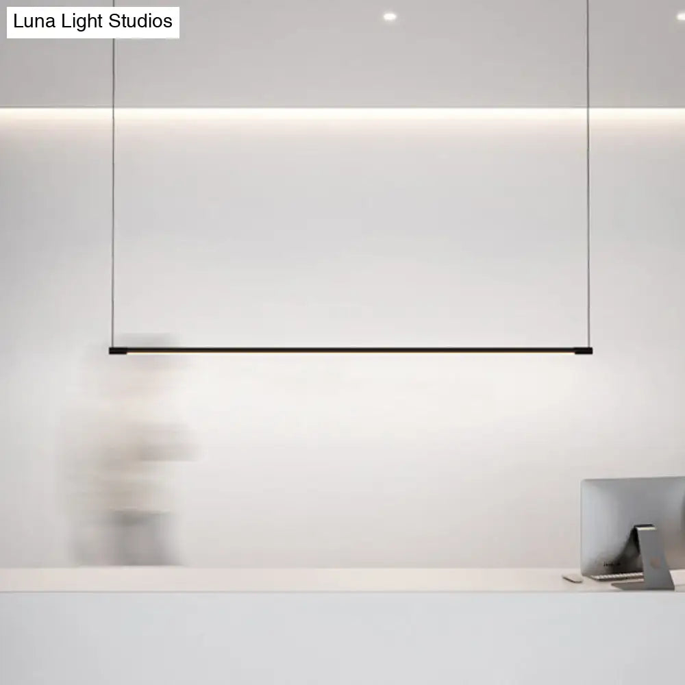 Modern black linear led island lamp kitchen pendant light