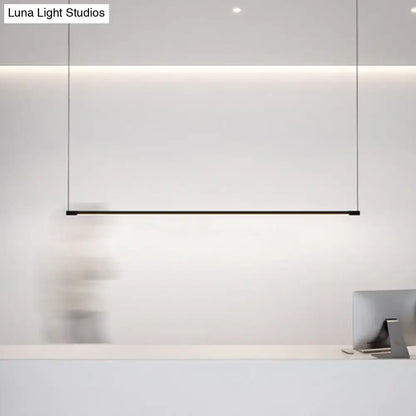 Modern black linear led island lamp kitchen pendant light