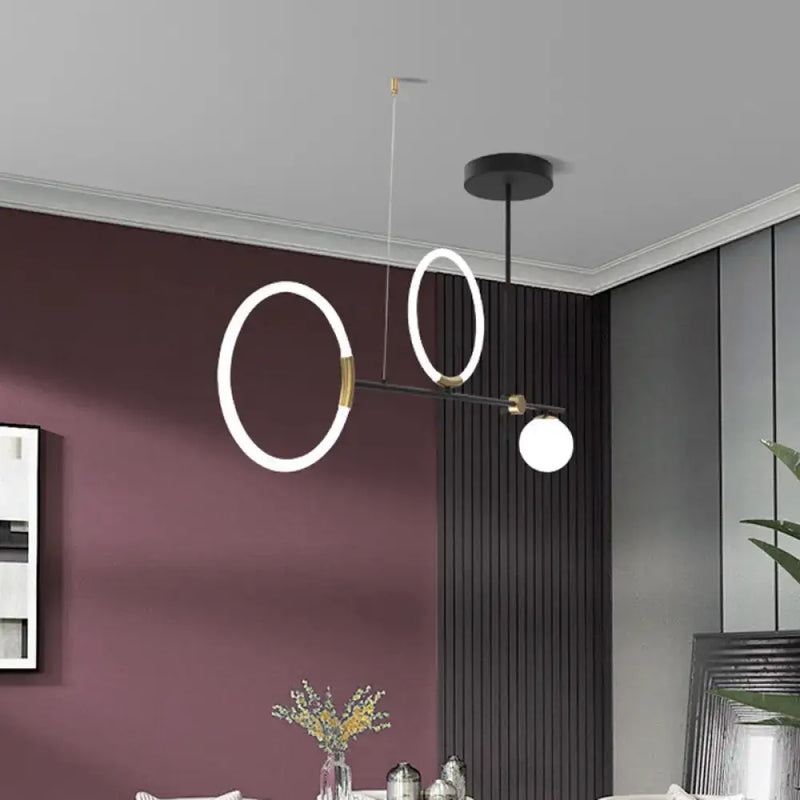 Modern white and gold led metal island light kitchen pendant