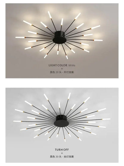 Modern gold nordic led ceiling light for living room