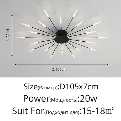 Modern gold nordic led ceiling light for living room